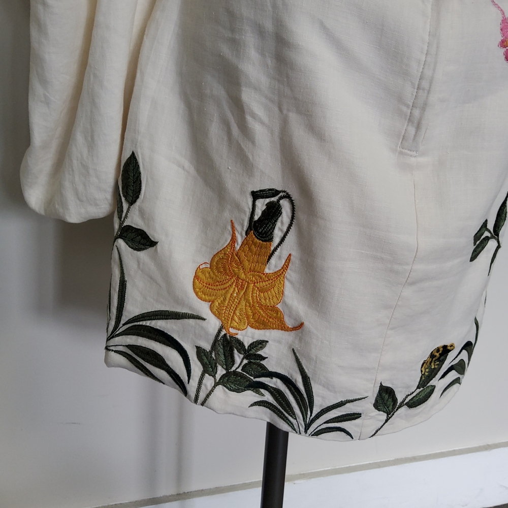 Agua by Agua Bendita Guaba Ranas Embroidered Linen Statement Dress - Picture 9 of 15